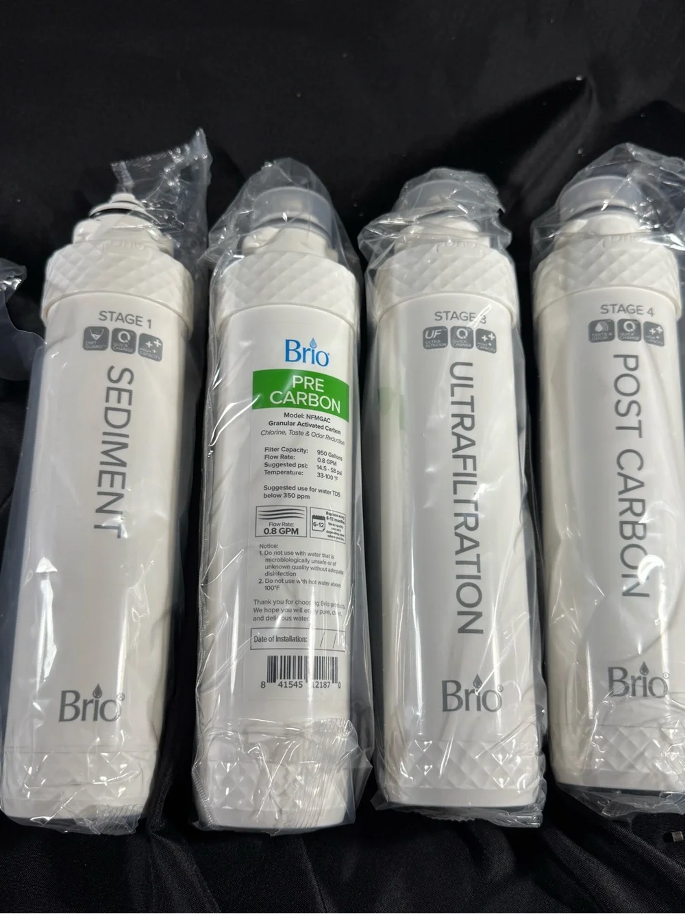 White 4-Stage Replacement Water Filter Cartridge Set